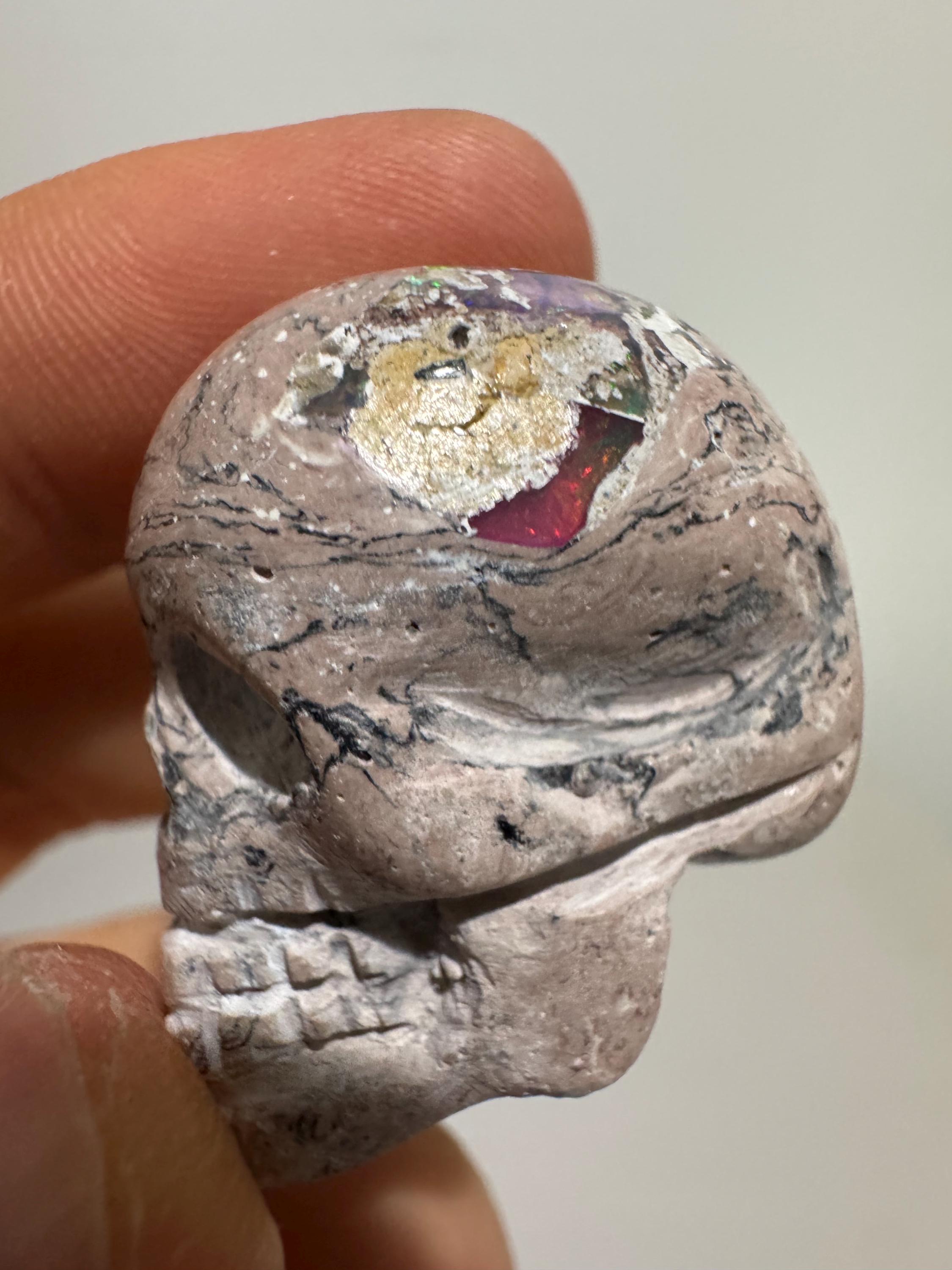 Carved Mexican Fire Opal Skull - Haunting Halloween Decor - Etsy