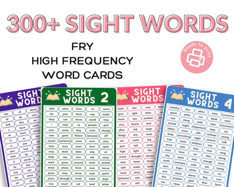 320 Sight Words Flash Cards | Fry's First High Frequency Words ...