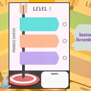 Grafico di monitoraggio dei progressi stampabile – Foglio di avanzamento con freccia obiettivo per bambini, studenti, classi o uso personale