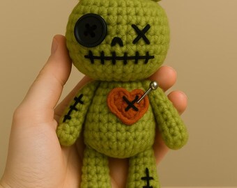 Mini Voodoo Bunny Crochet Pattern - Amigurumi Halloween Plush PDF - Creepy Cute Bunny Toy Pattern
