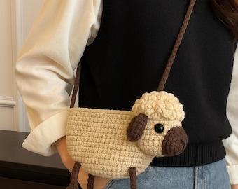 Sheep Crossbody Bag Crochet Pattern – Cute Animal Purse PDF – Amigurumi Lamb Bag Tutorial – Beginner Friendly Pattern – Digital Download