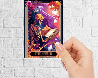 Der Leser Tarot Aufkleber: Bücherwurm Vinyl Aufkleber