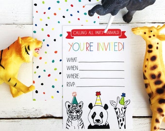 Zoo Party Animals Invitation - Digital Download