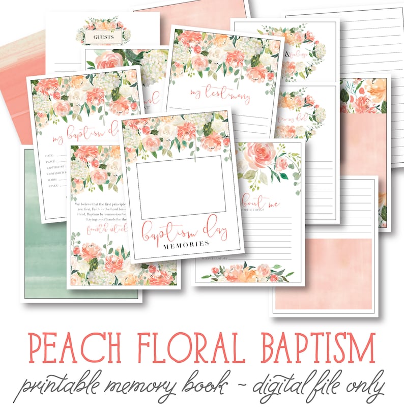 LDS Baptism Memory Book Instant Download Etsy