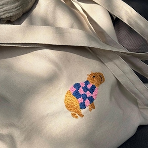 Capybara Canvas Tote – Unique Gift for Animal Lovers, Handcrafted with Love