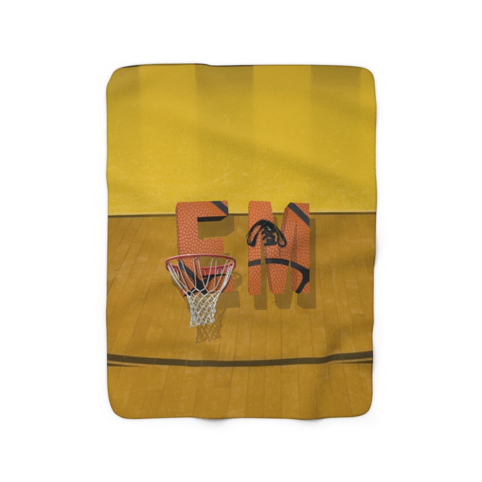 Personalized Basketball Blanket Monogram Basketball Gift Etsy