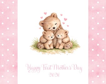 Handmade Twins' Mom Happy Mother's Day Card, Keepsake