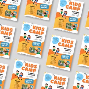 Editable Kids Summer Camp Flyer (A4) | Canva Template for Daycare & School Events | Instant Download Printable Poster