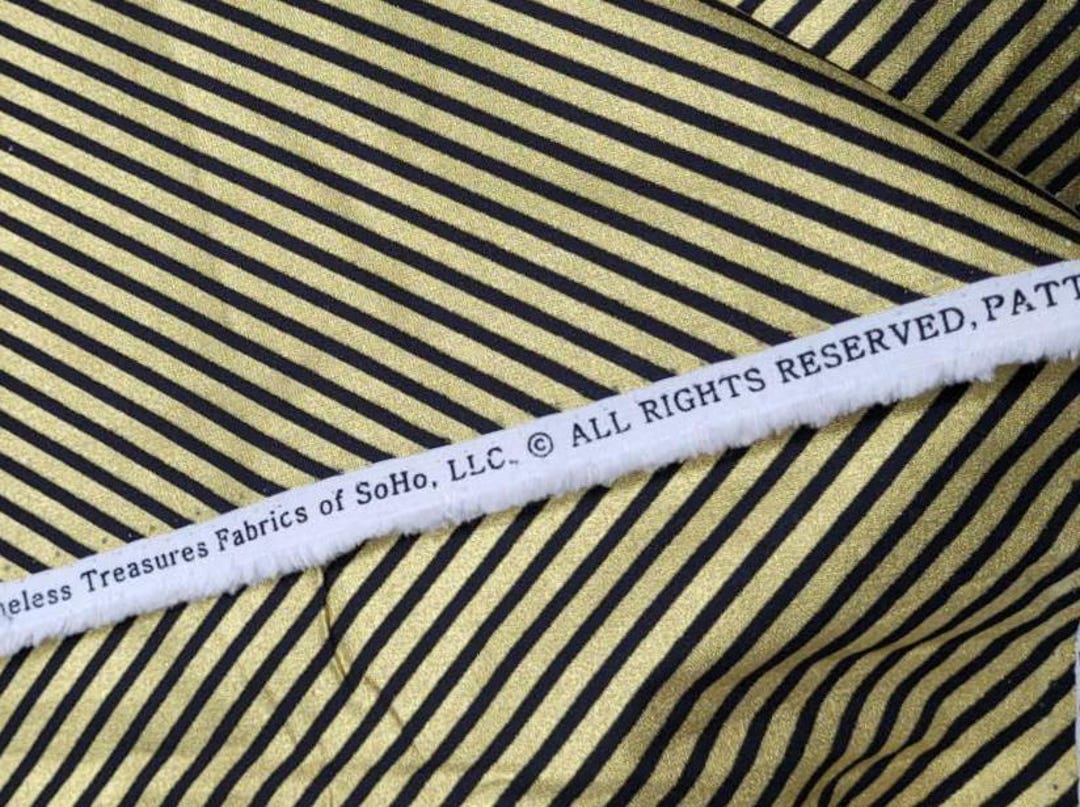 Timeless Treasures Golden Metallic Stripe Fabric - Etsy