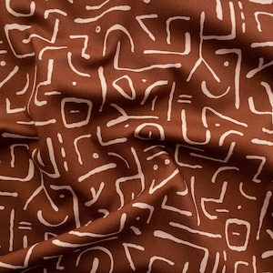Rust brown fabric Impromptu Secret Code from Cloud 9 organic cotton canvas collection