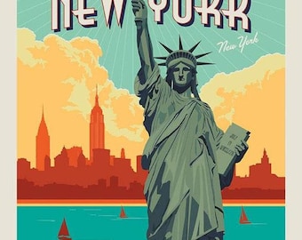 LADY LIBERTY New York fabric panel- Destinations- Riley Blake Designs quilt cotton fabric 36x42 inch
