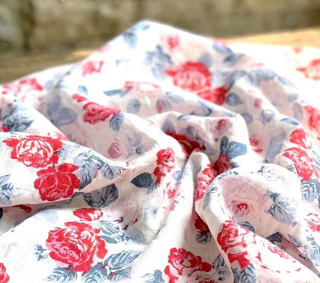 Premium Rose Linen Rayon Fabric for Making Clothings and Crafts ...