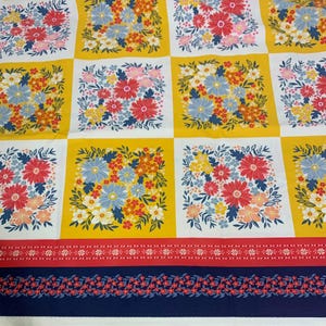 Red yellow flower bouquet floral patchwork fabric Opulent Swell- The Flower Fields- AGF quilting cotton fabric