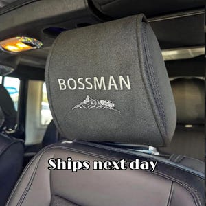 Custom Cloth Headrest Cover, Car Accessories, Car Decor, Vehicle Decor, Custom Car Items, Seat Cover