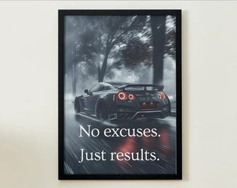 Motivational Poster, Wall Art Quote, Minimalist, Home Office, Gym Poster, Home Décor, Framed poster, Motivational Wall Art