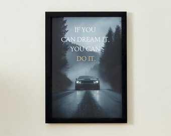 Dodge Hellcat Motivational Poster - Motivational Poster, Wall Art Quote, Home Office, Home Décor, Framed poster, Motivational Wall Art