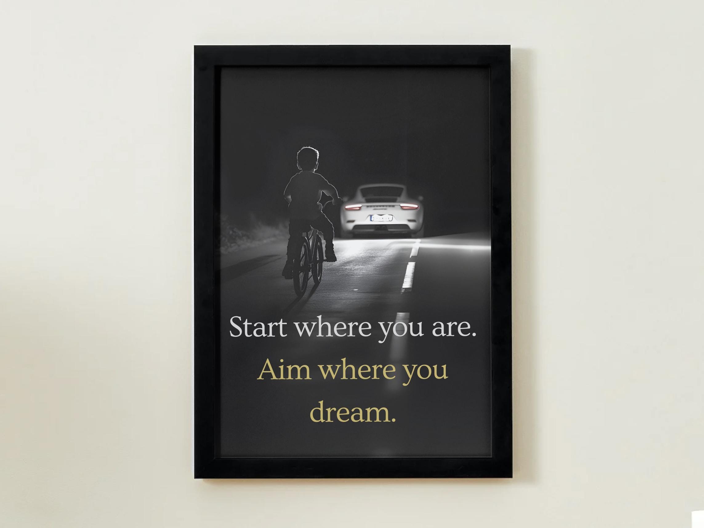 Motivational Poster, Wall Art Quote, Minimalist, Home Office, Gym Poster, Home Décor, Framed poster, Motivational Wall Art
