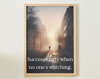 Motivational Poster, Wall Art Quote, Minimalist, Home Office, Gym Poster, Home Décor, Framed poster, Motivational Wall Art