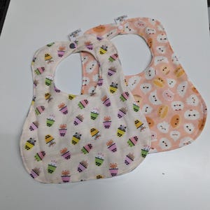 Handmade Kawaii Food bibs- Boba tea and Dim Sum for foodies (pack of 2)