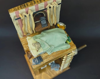 Automaton &quot;Sleeping mouse&quot; / Kinetic toy / Animating wood
