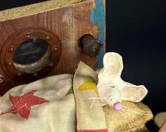 Automaton "Sleeping mouse" / Kinetic toy / Animating wood