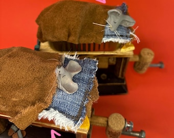 Automaton “Sleeping  mouse” / Kinetic toy / Animating wood