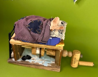 Automaton “Sleeping  mouse” / Kinetic toy / Animating wood