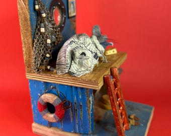 Automaton "Sleeping mouse" / Kinetic toy / Animating wood