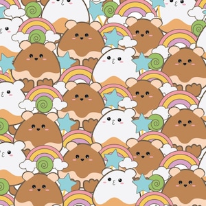 Cute Little Guinea Pig Pattern Cotton Fabric·Sweet Dog Fabric 100% Pure Cotton Fabric,By Half Yard