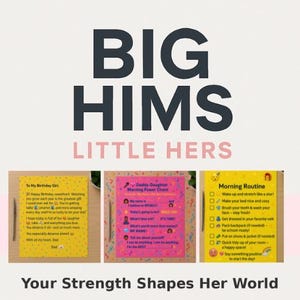Cartas de papá + Rutinas diarias para niñas / Paquete imprimible para papá niña / Paquete digital práctico y emotivo
