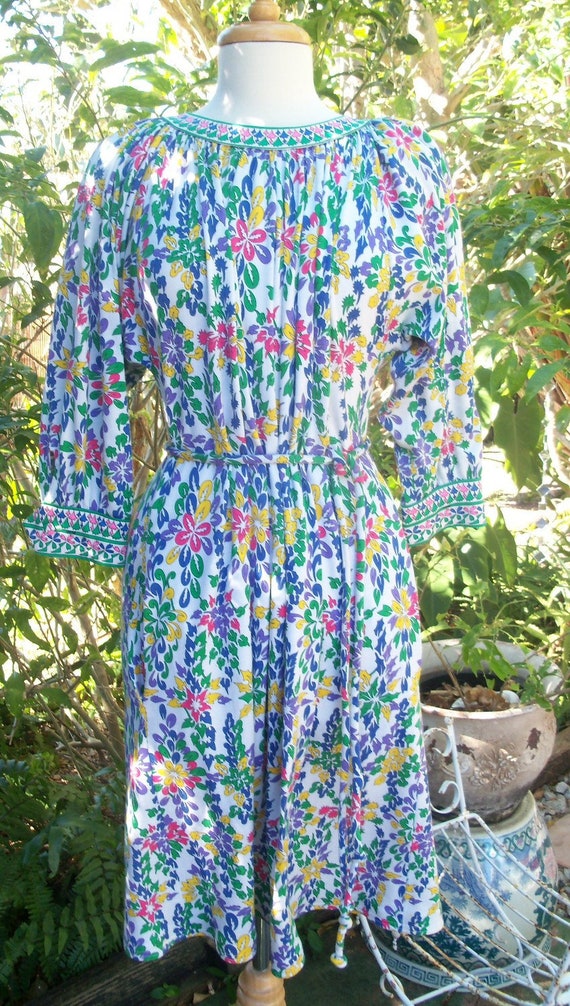 70s AVERARDO BESSI--Print Cotton Dress--Lady Be Go