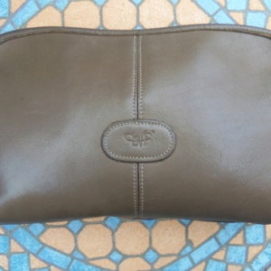 80s DIANE VON FURSTENBERGCafé au Lait Leather Shoulder Bag or ClutchLogo image 2