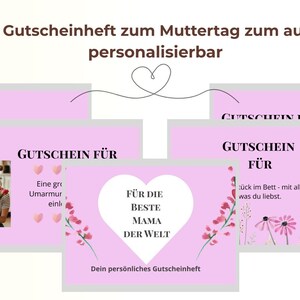 Folleto de cupones digitales para el Día de la Madre personalizable con Canva Regalo DIY para mamá Descarga instantánea e instrucciones Regalo de cumpleaños