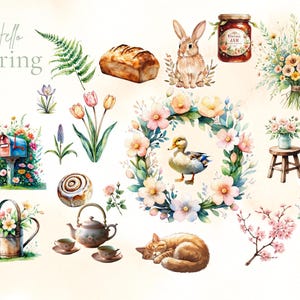 Cottagecore Scrapbook Bundle, Junk Journal Kit, Printable Stickers, Journaling Cards, Vintage Labels, Spring PNG PDF Digital Download