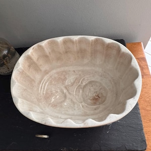 Antique Victorian White Ironstone Fruit Jelly Mould | 19th Century English Ceramic Kitchenalia | Handed Down Heirloom Pudding Mould
