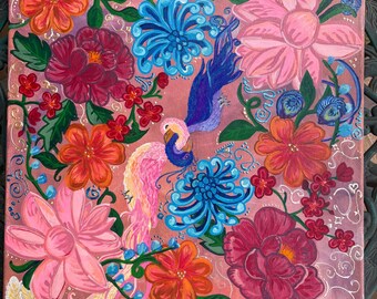 Love Birds and Flowers