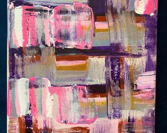 Abundance a Pink Silver and Purple Abstract