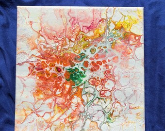 Abstract Liquid Cells in White and Warm Colors