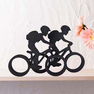 Two by Two Cyclist Sculpture Set – LDS Inspired Minimalist Art
