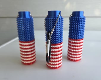Kwyl – USA Edition Spiky Tactile Fidget Keychain | Red, White & Blue 3D Printed Keyring
