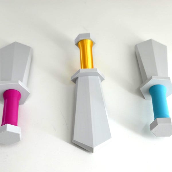 Baby’s First Sword – Rattle or Silent | Custom Color Handle | 3D Printed Knight Toy