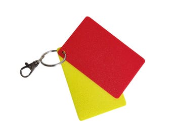 Yellow Card Red Card Keychain – Funny Soccer Ref Gift, Coach Accessory, World Cup Fan