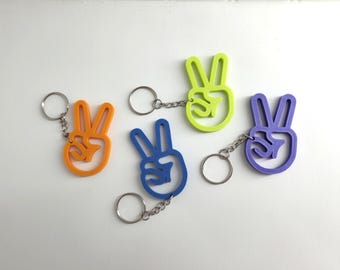 Peace Sign Keychain: 3D Printed Retro 60s Style Keyring