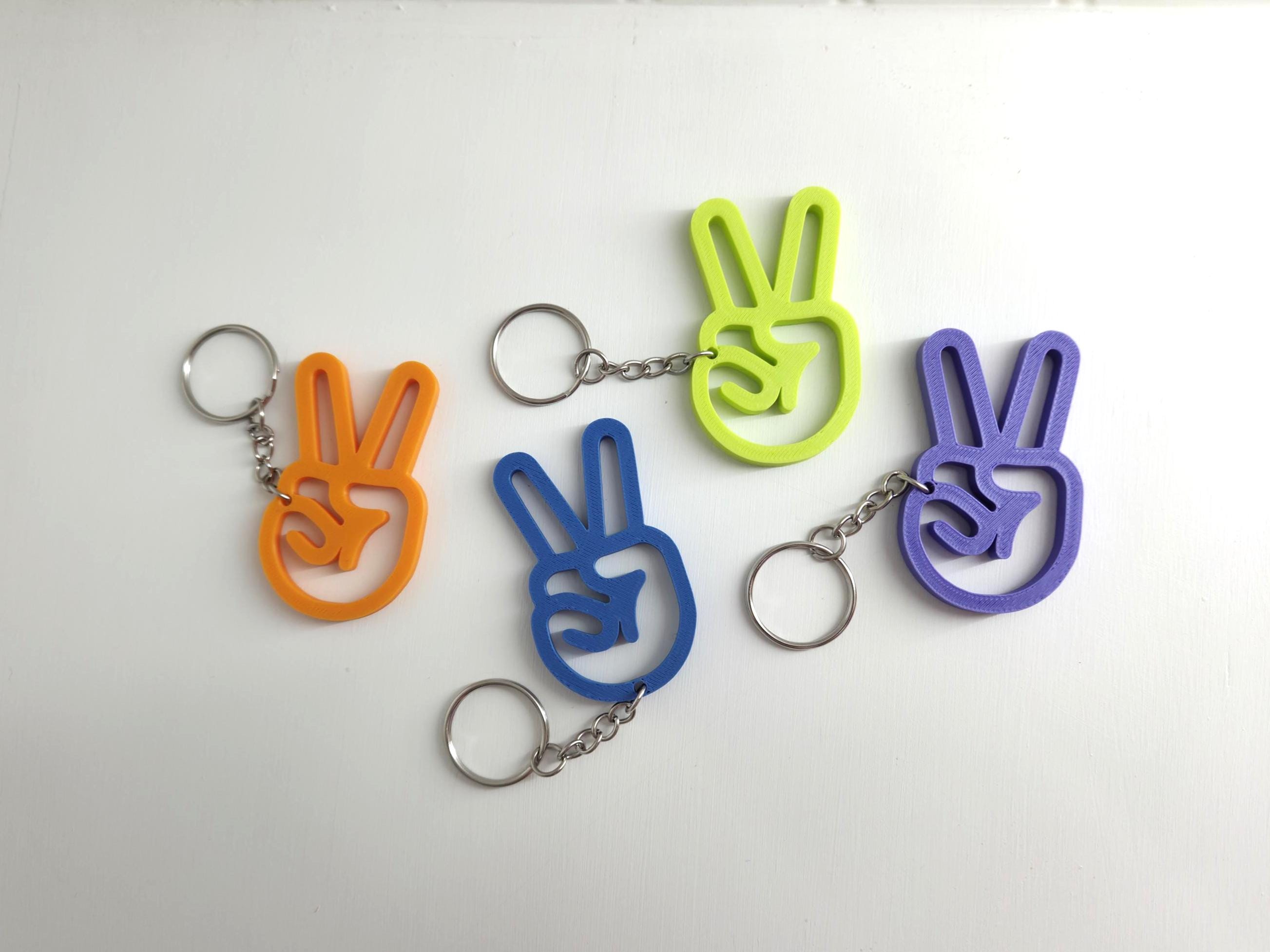 Peace Sign Keychain: 3D Printed Retro 60s Style Keyring - Etsy
