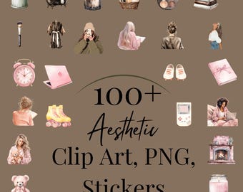 Aesthetic Clip Art, PNG, Stickers, Goodnotes, Planner Stickers, Planner Clip Art, PNG