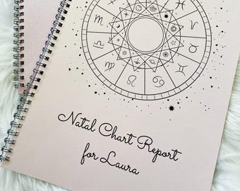 Birth Chart Report Book - Astrology Gift - Natal Chart Report - Zodiac Birthday Mother's Day Graduation Gift