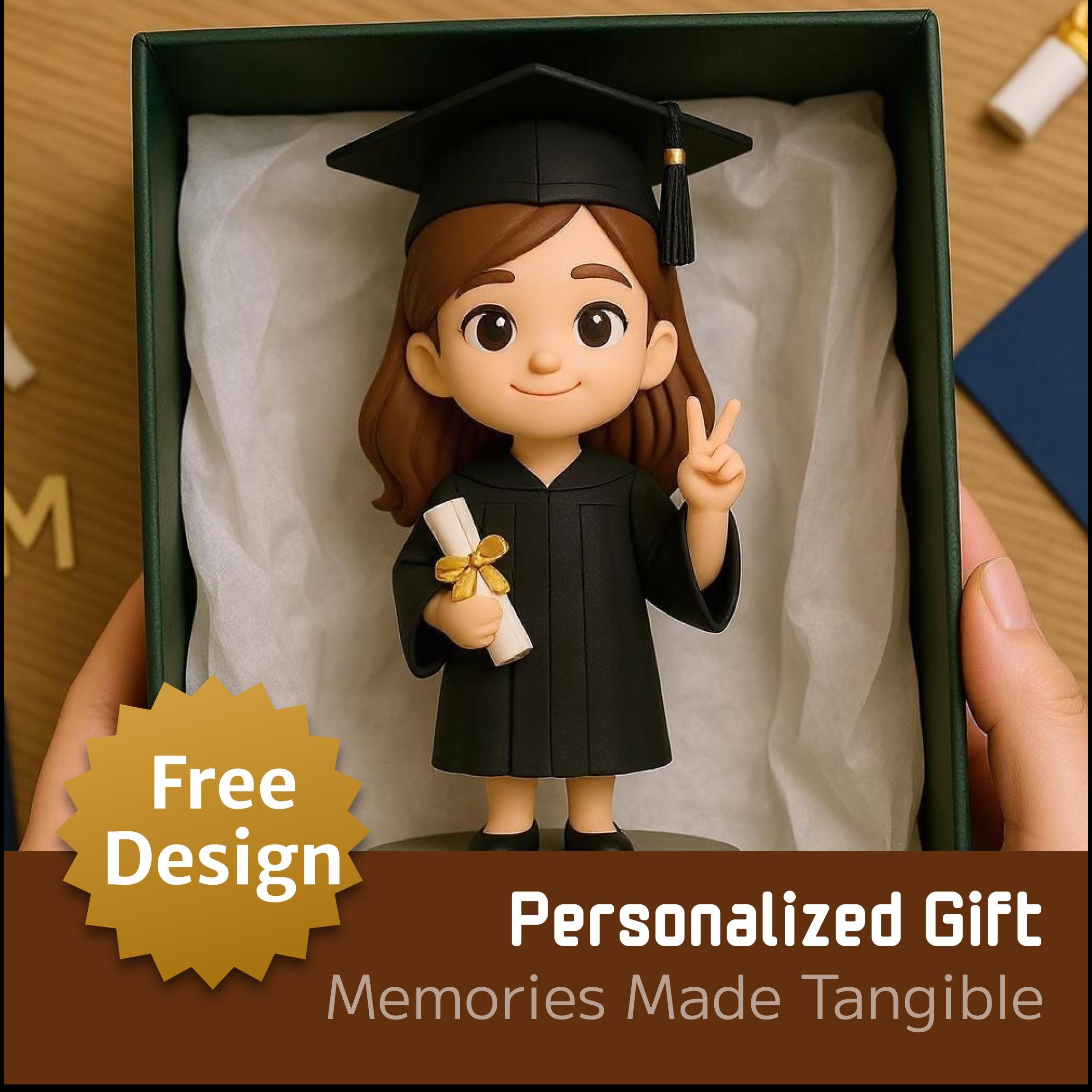 Custom 3D Printed Graduation Figurine: Personalized Graduate