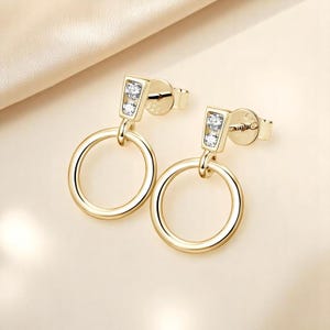 Moissanite Drop Earrings for Women, 925 Sterling Silver, Minimalist Sparkle, Dainty Jewelry Gift for Her, Wedding, Everyday Wear