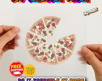 Matching Pizza Slice Dad and Kid Shirts DTF Transfer, Full Color Custom DTF Print, High Quality, Ready To Press Transfers, Custom Transfer