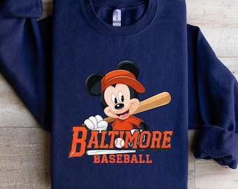 Custom Mickey Baseball TeamTshirt and Sweatshirt | Disney Baseball Sweatshirt | Unique Disney Baseball Tee | Fan Gift